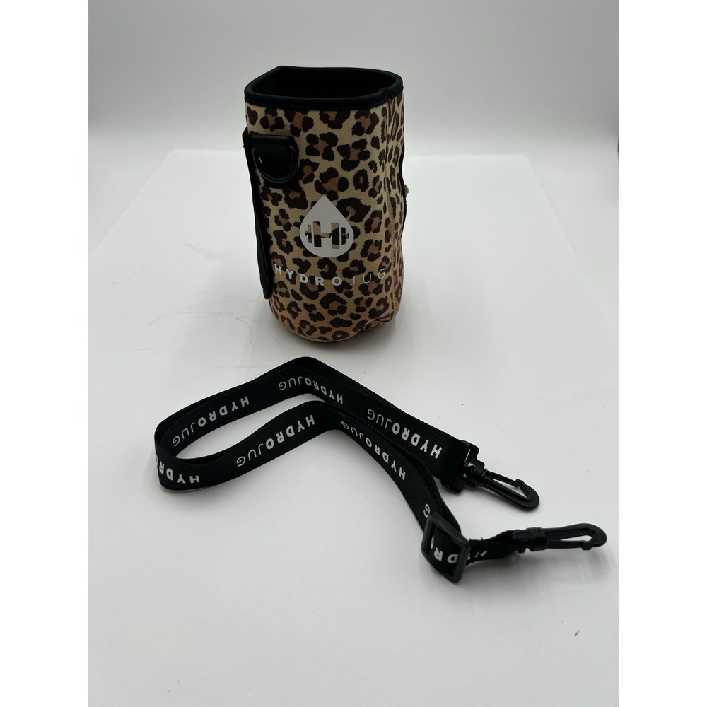 HydroJug 32 oz Traveler Sling Leopard Neoprene Carrier Phone Pocket Strap